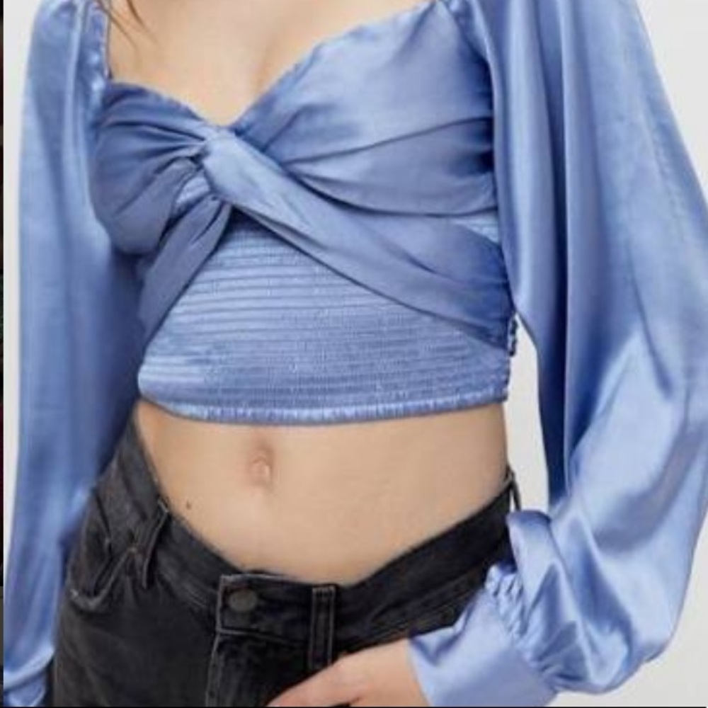 Uo Maya Smocked Tie-Back Top in Purple at Urban Outfitters